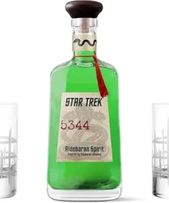Star Trek Aldebaran Spirit 700ml – 38% Vol. | Mit 2 New York Bar Tumbler-Gläsern | Inspiriert vom Aldebaran Whisky aus der Serie (Manhattan 340ml)
