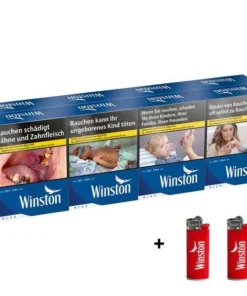 WINSTON Blue BP XXL 10,00 Euro (8×26) + 2 Winston Feuerzeuge