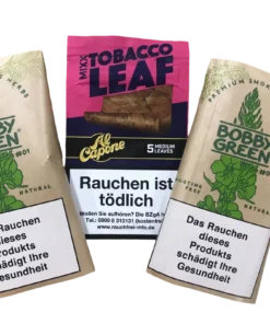 2x BOBBY GREEN Damiana #01 ohne Nikotin + 1x Al Capone Tobacco Leaf – Mixx