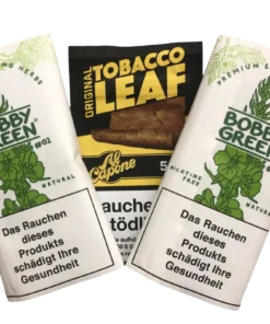 2x BOBBY GREEN Damiana #02 ohne Nikotin + 1x Al Capone Tobacco Leaf – Original