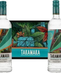 Takamaka I Cocktail Bundle mit Blanc & Overproof Rum I 2×700ml I 40,2% & 69% Vol. I Inkl. Original Takamaka Barmatte I Seychellen Rum Set für Cocktails & Longdrinks