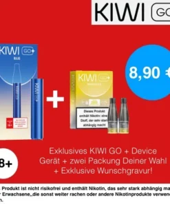 1+1 | 1x Kiwi Go+ Plus Device Blue + 1x Kiwi Go Plus Pods Watermelon Ice 20mg(2er Pack)