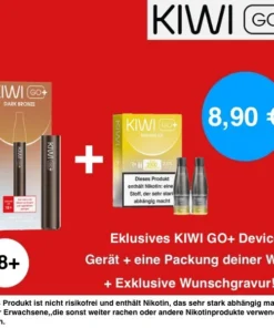 1+1 | 1x Kiwi Go+ Plus Device Dark Bronze + 1x Kiwi Go Plus Pods Watermelon Ice 20mg(2er Pack)