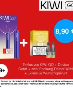 1+1 | 1x Kiwi Go+ Plus Device Purple + 1x Kiwi Go Plus Pods Classic Tobacco 20mg(2er Pack)