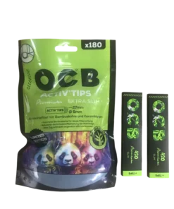 OCB Activ’Tips Extra Slim Bamboo 6mm Limited Edition + 2 Heftchen OCB 420 Premium Slim+Tips