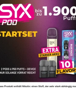 ! AKTION ! SYX – 1 Pack Kiwi Passion Guava Pods(2 Stück) + 1 Device gratis