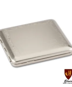 Zigarettenetui Metall VH 18er Nickel/sat. Randdekor u Gravurfeld Gummi