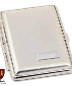 Zigarettenetui Metall VH 14er Nickel/satiniert Gravurfeld und Gummizug