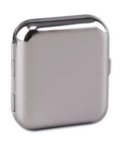 Taschenascher Metall eckig chrom poliert