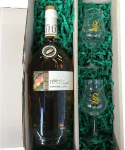 Frohe Ostern Geschenkset – Scheibel Mirabelline 40% Vol. + 2 hochwertige Signatory-Gläser (1 x 0,7 Ltr.)