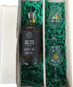 Frohe Ostern Geschenkset – Wagemut IDA VAN DER ILLE 33,2% Vol. + 2 hochwertige Signatory-Gläser (1 x 0,5 Ltr.)