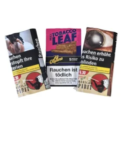2 x American Spirit Selected Red Drehtabak 30g Pouch + 1x Al Capone Tobacco Leaf – Mix